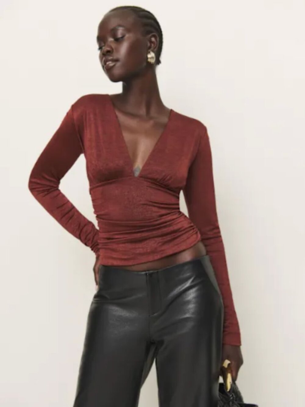 Reformation Ines Knit Top Red - Size S